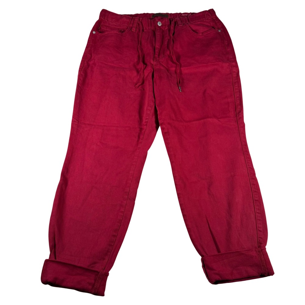 Judy Blue Garment Dyed Jogger Pants Women 14W Red JB88727‎ C Drawstring Cuffed